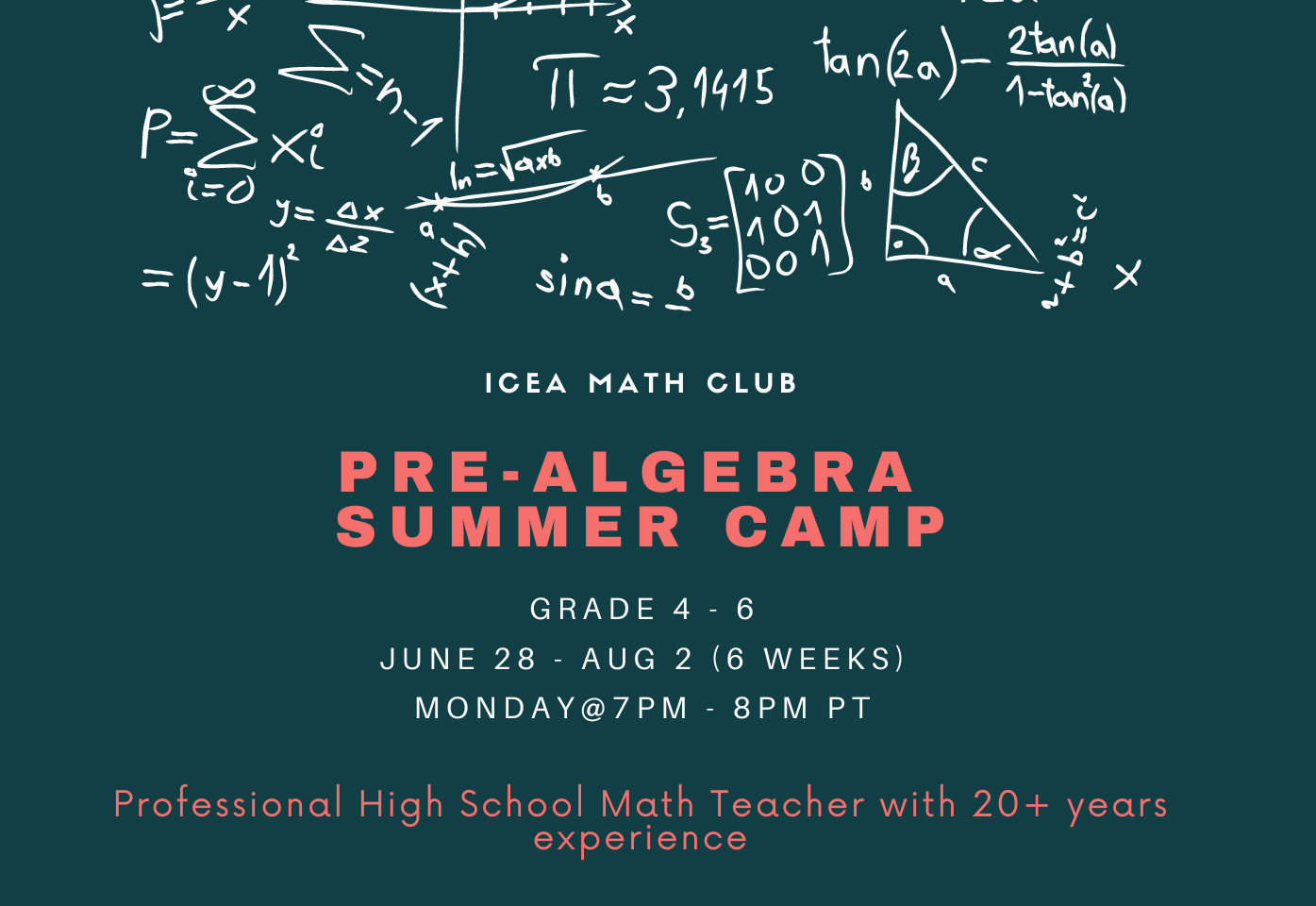 Pre-Algebra Summer Camp