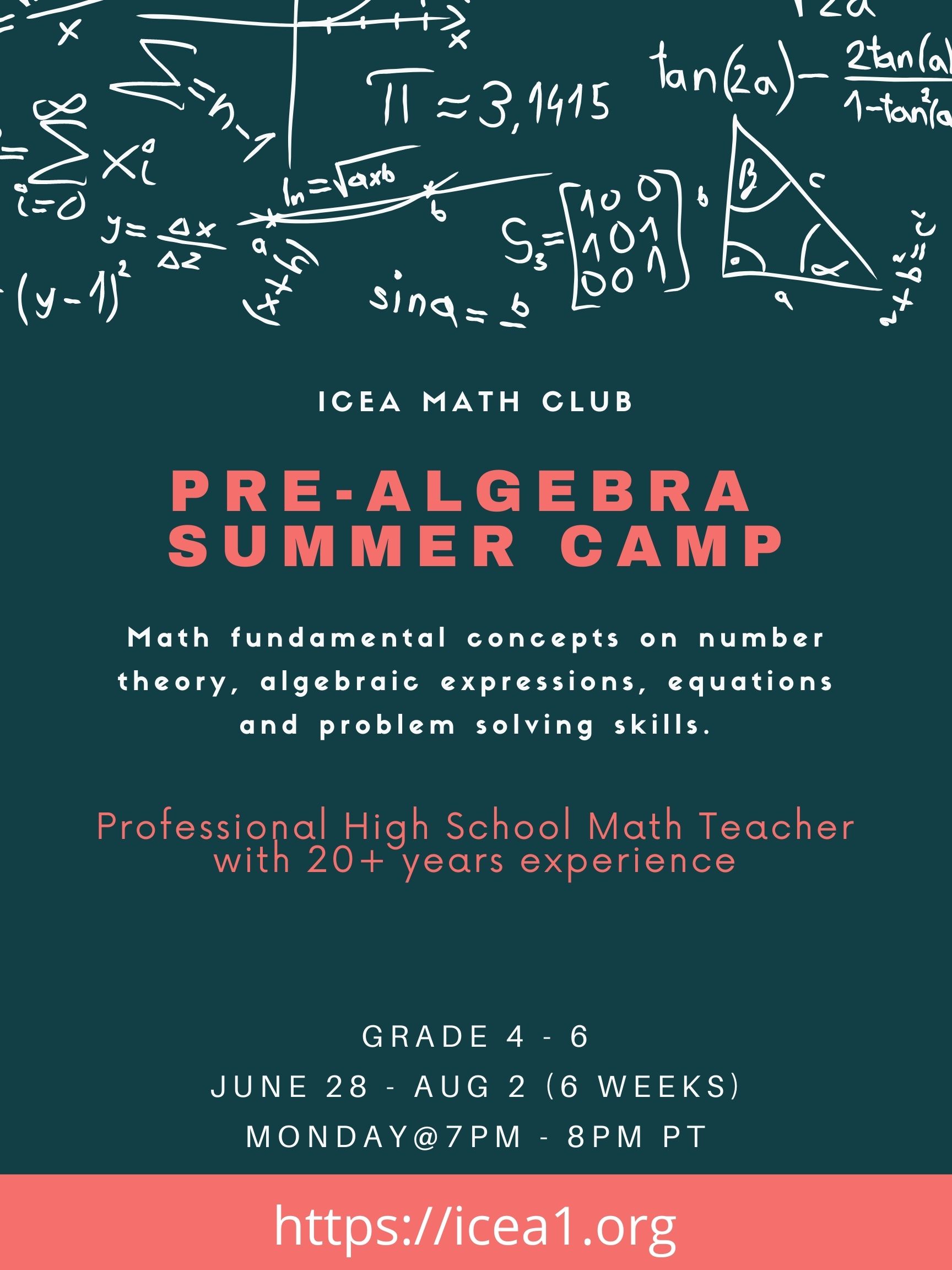 Pre-Algebra Summer Camp – ICEA