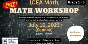 [Free] Hybrid ICEA Math Workshop [Grade 1 - 8]